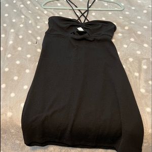 black mini dress